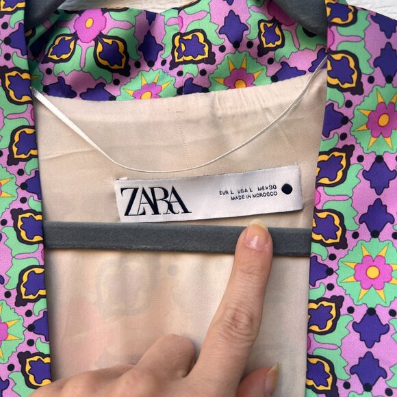 Zara Co-Ord Set multicoloured printed kimono with belt and matching trousers XL - Picture 10 of 15